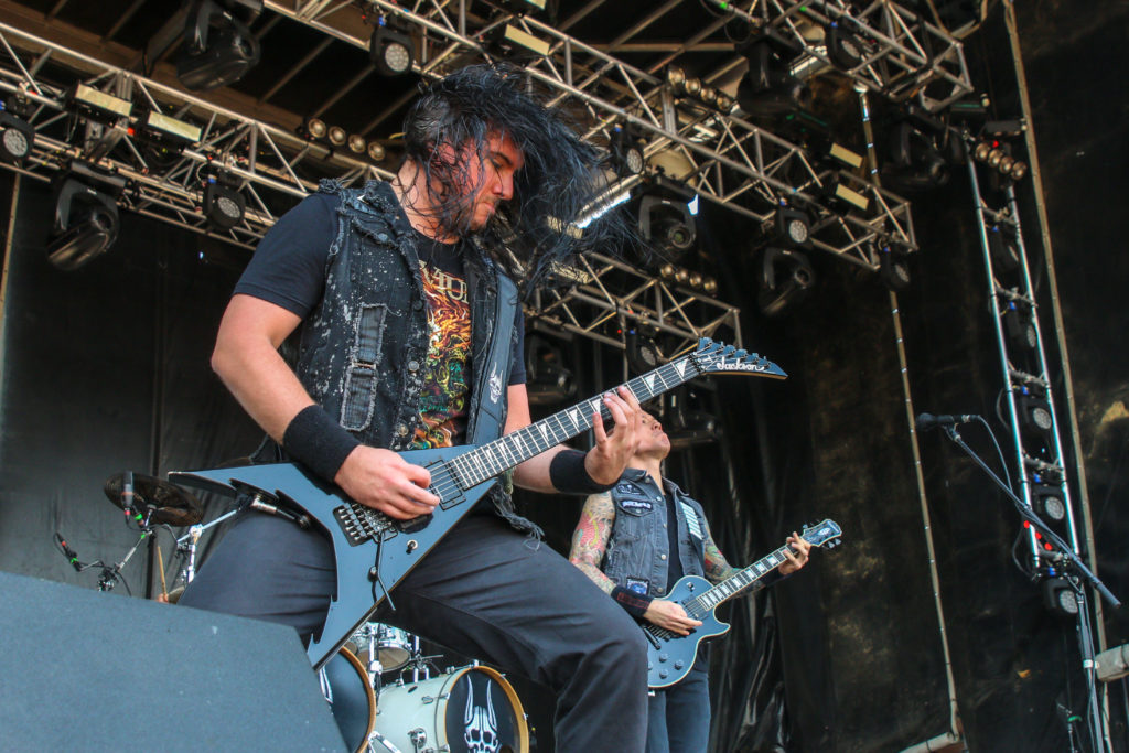 Corey Beaulieu of Trivium performing at Carolina Rebellion. Photo by Benjamin Robson. 